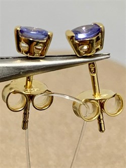 *Пусеты Танзанит арт. SM-E00598-X-L-TN-X-X-732 вес 1 г - фото 262441