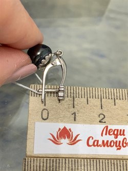 *Серьги д.9-10 Шоколадный Жемчуг Белый Родий арт. 2.0557.0.b-752 вес 4,76 г - фото 262468