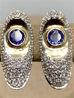 *Серьги Танзанит арт. SM-E00579-X-L-TN-X-W-867 вес 3,8 г - фото 262476 *Серьги Танзанит арт. SM-E00579-X-L-TN-X-W-867 вес 3,8 г - фото 262476