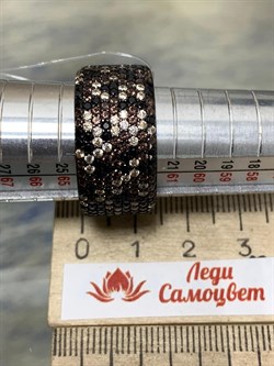 *Кольцо р.20 Коньячный Фианит Микро Вставки арт. CZ-R02368-X-WB-X-X-M2-095 вес 12,11 г - фото 262497