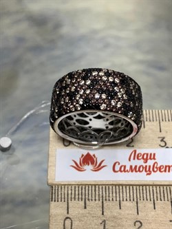 *Кольцо р.20 Коньячный Фианит Микро Вставки арт. CZ-R02368-X-WB-X-X-M2-095 вес 12,11 г - фото 262501