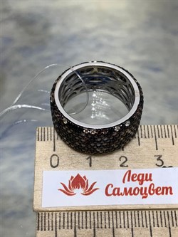 *Кольцо р.20 Коньячный Фианит Микро Вставки арт. CZ-R02368-X-WB-X-X-M2-095 вес 12,11 г - фото 262502