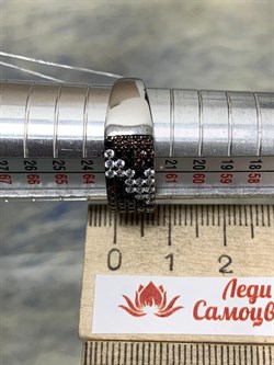 *Кольцо р.20 Коньячный Фианит Микро Вставки арт. SL-R01128-X-WB-X-X-Mix-863 вес 5,36 г - фото 262510