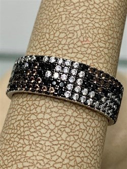 *Кольцо р.18,5 Коньячный Фианит Микро Вставки арт. MP-R00904-X-WB-X-X-Mix-518 вес 5,83 г - фото 262538 *Кольцо р.18,5 Коньячный Фианит Микро Вставки арт. MP-R00904-X-WB-X-X-Mix-518 вес 5,83 г - фото 262538