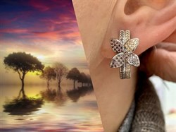 *Серьги Коньячный Фианит Микро Вставки арт. CZ-E01227-X-W-X-X-M3-174 вес 6,3 г - фото 262599