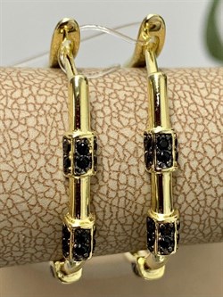 *Серьги Конго Черный Фианит Микро Вставки арт. MP-E01277-X-LB-X-X-B-391 Вес 5,3 г - фото 262702 *Серьги Конго Черный Фианит Микро Вставки арт. MP-E01277-X-LB-X-X-B-391 Вес 5,3 г - фото 262702