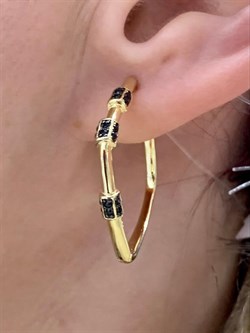 *Серьги Конго Черный Фианит Микро Вставки арт. MP-E01277-X-LB-X-X-B-391 Вес 5,3 г - фото 262703 *Серьги Конго Черный Фианит Микро Вставки арт. MP-E01277-X-LB-X-X-B-391 Вес 5,3 г - фото 262703