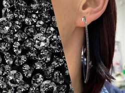 *Серьги Конго Черный Фианит Микро Вставки арт. CZ-E02081-X-WB-X-X-B-694 вес 16,1 г - фото 262790