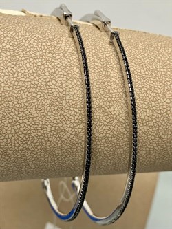 *Серьги Конго Черный Фианит Микро Вставки арт. CZ-E02081-X-WB-X-X-B-694 вес 16,1 г - фото 262791