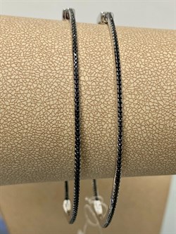 *Серьги Конго Черный Фианит Микро Вставки арт. CZ-E02081-X-WB-X-X-B-694 вес 16,1 г - фото 262792