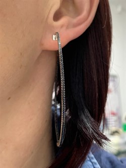 *Серьги Конго Черный Фианит Микро Вставки арт. CZ-E02081-X-WB-X-X-B-694 вес 16,1 г - фото 262798