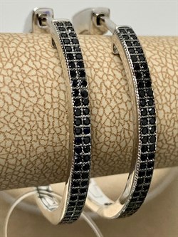 *Серьги Конго Черный Фианит Микро Вставки арт. CZ-E01700-X-WB-X-X-B-591 вес 7,4 г - фото 262823 *Серьги Конго Черный Фианит Микро Вставки арт. CZ-E01700-X-WB-X-X-B-591 вес 7,4 г - фото 262823