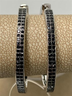 *Серьги Конго Черный Фианит Микро Вставки арт. CZ-E01700-X-WB-X-X-B-591 вес 7,4 г - фото 262824 *Серьги Конго Черный Фианит Микро Вставки арт. CZ-E01700-X-WB-X-X-B-591 вес 7,4 г - фото 262824