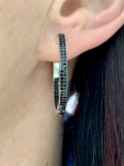 *Серьги Конго Черный Фианит Микро Вставки арт. CZ-E01700-X-WB-X-X-B-591 вес 7,4 г - фото 262829 *Серьги Конго Черный Фианит Микро Вставки арт. CZ-E01700-X-WB-X-X-B-591 вес 7,4 г - фото 262829