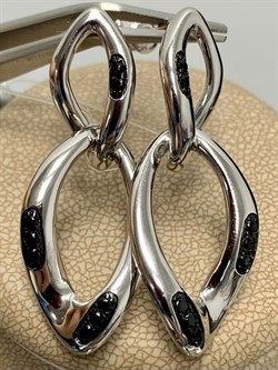 *Серьги Пусеты Черный Фианит арт. CZ-E03074-X-WB-X-X-B-990 вес 8,26 г - фото 262978 *Серьги Пусеты Черный Фианит арт. CZ-E03074-X-WB-X-X-B-990 вес 8,26 г - фото 262978