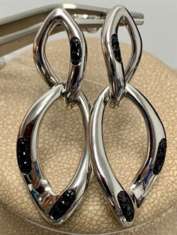 *Серьги Пусеты Черный Фианит арт. CZ-E03074-X-WB-X-X-B-990 вес 8,26 г - фото 262979 *Серьги Пусеты Черный Фианит арт. CZ-E03074-X-WB-X-X-B-990 вес 8,26 г - фото 262979