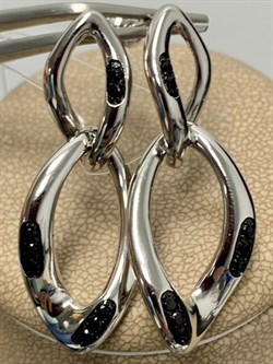 *Серьги Пусеты Черный Фианит арт. CZ-E03074-X-WB-X-X-B-990 вес 8,26 г - фото 262981 *Серьги Пусеты Черный Фианит арт. CZ-E03074-X-WB-X-X-B-990 вес 8,26 г - фото 262981