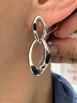 *Серьги Пусеты Черный Фианит арт. CZ-E03074-X-WB-X-X-B-990 вес 8,26 г - фото 262982 *Серьги Пусеты Черный Фианит арт. CZ-E03074-X-WB-X-X-B-990 вес 8,26 г - фото 262982