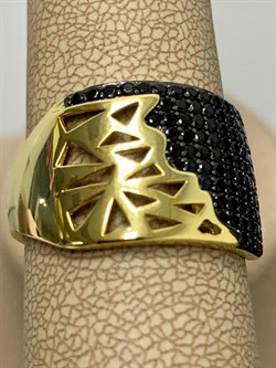 *Кольцо р.18,5 Черный Фианит Микро Вставки арт. CZ-R02316-X-LB-X-X-B-644 вес 5,3 г - фото 263029 *Кольцо р.18,5 Черный Фианит Микро Вставки арт. CZ-R02316-X-LB-X-X-B-644 вес 5,3 г - фото 263029