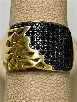 *Кольцо р.18,5 Черный Фианит Микро Вставки арт. CZ-R02316-X-LB-X-X-B-644 вес 5,3 г - фото 263031 *Кольцо р.18,5 Черный Фианит Микро Вставки арт. CZ-R02316-X-LB-X-X-B-644 вес 5,3 г - фото 263031