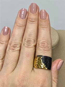 *Кольцо р.18,5 Черный Фианит Микро Вставки арт. CZ-R02316-X-LB-X-X-B-644 вес 5,3 г - фото 263035 *Кольцо р.18,5 Черный Фианит Микро Вставки арт. CZ-R02316-X-LB-X-X-B-644 вес 5,3 г - фото 263035