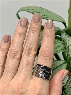 *Кольцо р.19 Черный Фианит Микро Вставки арт. CZ-R02316-X-WB-X-X-B-853 вес 4,9 г - фото 263057 *Кольцо р.19 Черный Фианит Микро Вставки арт. CZ-R02316-X-WB-X-X-B-853 вес 4,9 г - фото 263057