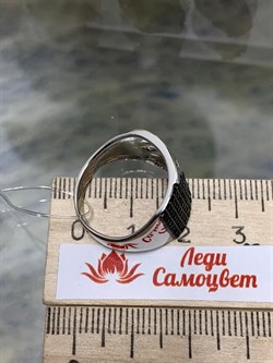 *Кольцо р.19 Черный Фианит Микро Вставки арт. CZ-R02316-X-WB-X-X-B-853 вес 4,9 г - фото 263059 *Кольцо р.19 Черный Фианит Микро Вставки арт. CZ-R02316-X-WB-X-X-B-853 вес 4,9 г - фото 263059