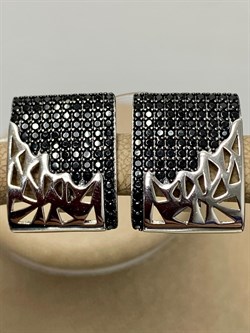 *Серьги Черный Фианит Микро Вставки арт. CZ-E2585-1-X-WB-X-X-B-087 вес 6,4 г - фото 263086 *Серьги Черный Фианит Микро Вставки арт. CZ-E2585-1-X-WB-X-X-B-087 вес 6,4 г - фото 263086