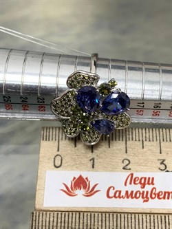 *Кольцо р.19 Голубой Фианит арт. CZ-R00894-X-W-TS-X-PD-269 вес 5,5 г - фото 263244