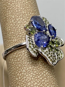 *Кольцо р.19 Голубой Фианит арт. CZ-R00894-X-W-TS-X-PD-269 вес 5,5 г - фото 263247