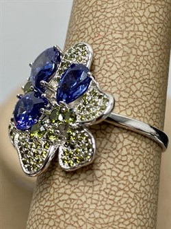 *Кольцо р.19 Голубой Фианит арт. CZ-R00894-X-W-TS-X-PD-269 вес 5,5 г - фото 263248