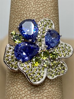 *Кольцо р.19 Голубой Фианит арт. CZ-R00894-X-W-TS-X-PD-269 вес 5,5 г - фото 263249