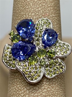 *Кольцо р.19 Голубой Фианит арт. CZ-R00894-X-W-TS-X-PD-269 вес 5,5 г - фото 263250