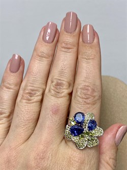 *Кольцо р.19 Голубой Фианит арт. CZ-R00894-X-W-TS-X-PD-269 вес 5,5 г - фото 263251