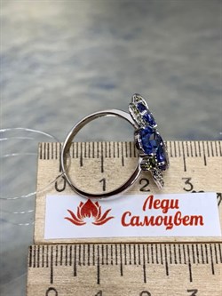 *Кольцо р.19 Голубой Фианит арт. CZ-R00894-X-W-TS-X-PD-269 вес 5,5 г - фото 263254