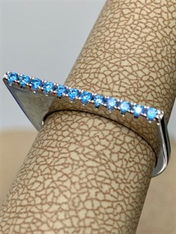 *Кольцо р.16 Голубой Фианит Микро Вставки арт. MP-R01313-X-W-X-X-BT-611 вес 2,73 г - фото 263270