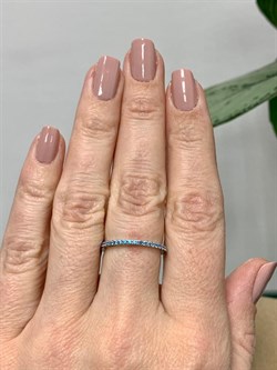 *Кольцо р.17 Голубой Фианит Микро Вставки арт. SL-R01312-X-W-X-X-BT-773 вес 1,25 г - фото 263300