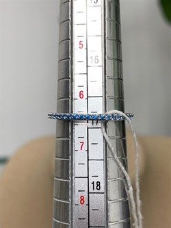 *Кольцо р.17 Голубой Фианит Микро Вставки арт. SL-R01312-X-W-X-X-BT-773 вес 1,25 г - фото 263301