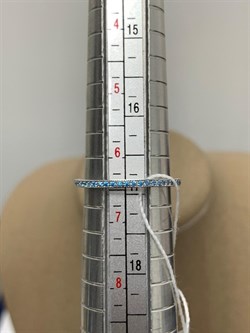 *Кольцо р.17 Голубой Фианит арт. SL-R01311-X-W-X-X-BT-968 вес 1,35 г - фото 263333