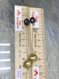 *Колье р.70-75 Черный Жемчуг Барокко Фианит Облачка арт. RB-N343-2-X-BL-PN-X-W-436 вес 12,59 г - фото 263403 *Колье р.70-75 Черный Жемчуг Барокко Фианит Облачка арт. RB-N343-2-X-BL-PN-X-W-436 вес 12,59 г - фото 263403