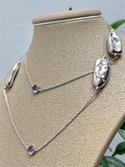 *Колье р.55 Фианит Облачка арт. RB-N368-2-X-W-OV32-X-W-695 вес 8,5 г - фото 263415 *Колье р.55 Фианит Облачка арт. RB-N368-2-X-W-OV32-X-W-695 вес 8,5 г - фото 263415
