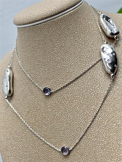 *Колье р.55 Фианит Облачка арт. RB-N368-2-X-W-OV32-X-W-695 вес 8,5 г - фото 263417 *Колье р.55 Фианит Облачка арт. RB-N368-2-X-W-OV32-X-W-695 вес 8,5 г - фото 263417