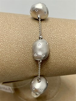 *Браслет р.16-20 Белый Жемчуг Фианит Облачка арт. RB-B342-2-X-W-PN-X-W-175 вес 9,57 г - фото 263461 *Браслет р.16-20 Белый Жемчуг Фианит Облачка арт. RB-B342-2-X-W-PN-X-W-175 вес 9,57 г - фото 263461