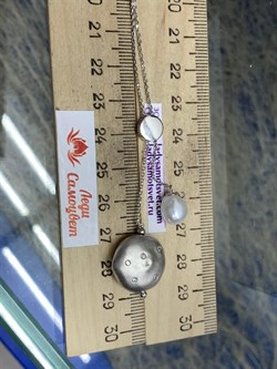 *Колье р.45-50 д.16-20 Белый Жемчуг Фианит Облачка арт. RB-N359-1-X-W-PN-X-W-345 вес 5,93 г - фото 263472