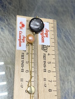 *Колье р.45-50 Розовый Жемчуг Фианит Облачка арт. RB-N359-4-X-BL-PN-X-W-936 вес 6,4 г - фото 263498 *Колье р.45-50 Розовый Жемчуг Фианит Облачка арт. RB-N359-4-X-BL-PN-X-W-936 вес 6,4 г - фото 263498