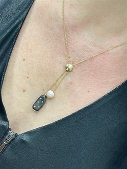 *Колье р.45-50 Розовый Жемчуг Фианит Облачка арт. RB-N361-4-X-BL-PN-X-W-115 вес 5,45 г - фото 263518 *Колье р.45-50 Розовый Жемчуг Фианит Облачка арт. RB-N361-4-X-BL-PN-X-W-115 вес 5,45 г - фото 263518