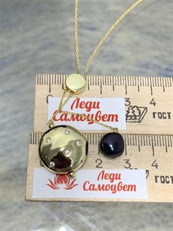 *Колье р.45-50 Черный Жемчуг Фианит Облачка арт. RB-N359-2-X-L-PN-X-W-172 вес 6 г - фото 263579 *Колье р.45-50 Черный Жемчуг Фианит Облачка арт. RB-N359-2-X-L-PN-X-W-172 вес 6 г - фото 263579