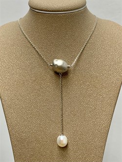 *Колье р.45 Белый Жемчуг Фианит Облачка арт. RB-N336-3-X-W-PN-X-W-380 вес 4,58 г - фото 263817 *Колье р.45 Белый Жемчуг Фианит Облачка арт. RB-N336-3-X-W-PN-X-W-380 вес 4,58 г - фото 263817