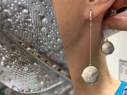 *Серьги Фианит Облачка арт. RB-E316-2-X-W-X-X-W-009 вес 8,2 г - фото 263856