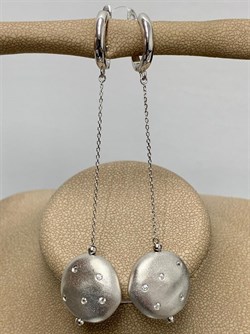 *Серьги Фианит Облачка арт. RB-E316-2-X-W-X-X-W-009 вес 8,2 г - фото 263859